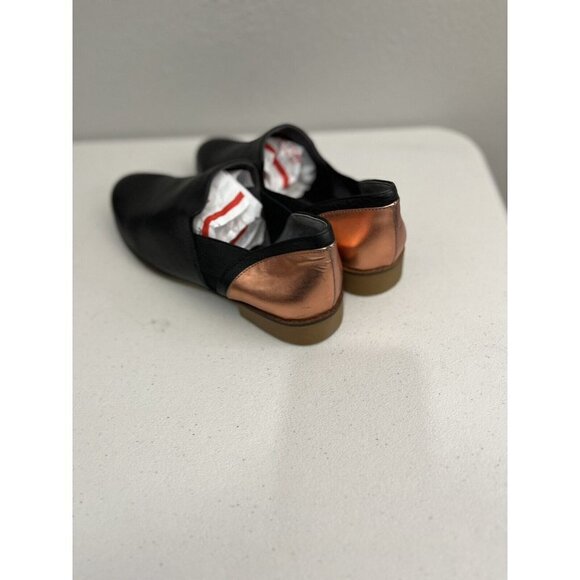 Lori Goldstein Flat Loafers Women 9.5 Black And Rose Gold Slip on Leather Upper - Picture 6 of 12